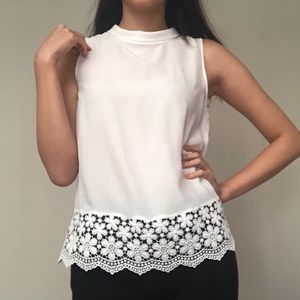 ZARA White Sleeveless Blouse